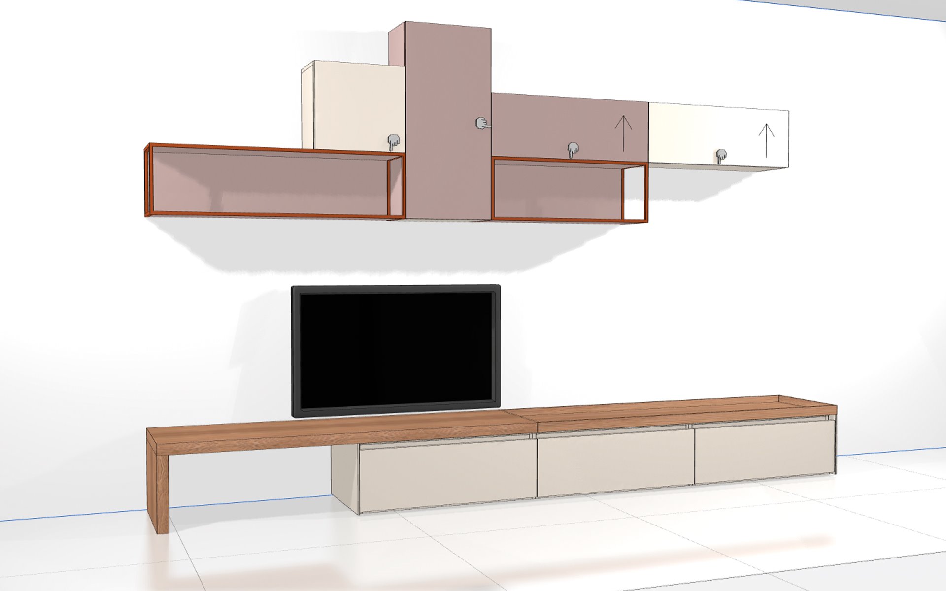 Wandkasten BedHabits Bookliving zij